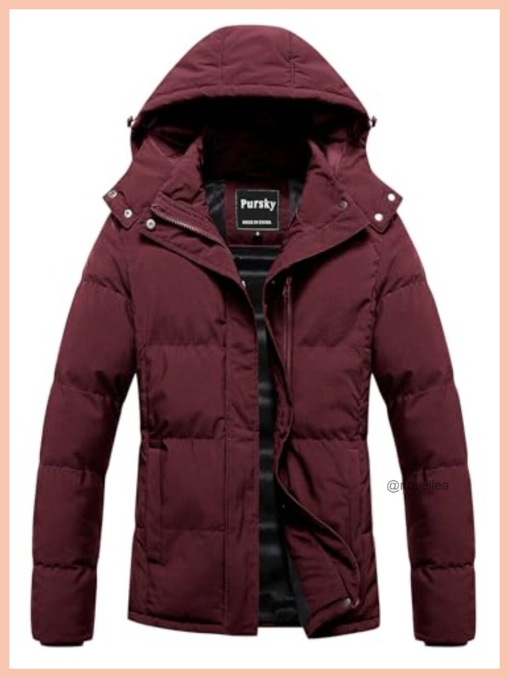 Pursky Women's Warm Winter Thicken Coat Waterproof Cropped Parka Removable Hood
